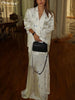 Loose Print Women's Two Pieces Set Elegant Long Sleeve Blazer With High Waist Maxi Skirt Set Female Streetwear