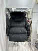 Lagabogy Winter Women's Medium-Length White Duck Down Jacket Female Thick Waist-Fitted Puffer Coat Large Real Raccoon Fur