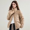 Women's 90% White Duck Down Jacket Autumn High Neck Windproof Fluffy Cocoon Silhouette Warm Outerwear