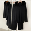 Reality Fur Jacket Pullover Set Woman Spring Knitted Suit Knitwear Female Real Fox Fur Collar Sweater Lady Autumn Knitted
