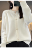 2026Knitted Sweater Autumn/Winter Cardigan Short Jacket Loose Top Women's Lazy Style Round Neck Star Button Knitted Sweater