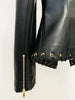 Designer Jacket Women's Rope Lacing Up Slim Fitting Leather Blazer