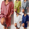 Autumn Elegant Cotton and Hemp Women's Dress Elegant Commuting Style Flip Collar Single Breasted Elegant Dress
