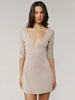 Deep V Neck Half Sleeve Sexy Mini Dress Women Elegant Bodycon Ruched Club Party Dress Female Clubwear Dresses