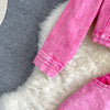 Denim 2 Piece Sets Jacket Skirt Women Suit Long Skirts Outerwear Outfits Single Breasted Pockets Washed Coat Ensemble