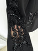 Designer Suit Set Women's Gauze Patchwork Beaded Blazer Chiffon Pants 2cs Set