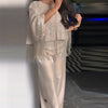 Sequined Tassel Oversized Shawl Tops Women Sexy Roud Neck Long Sleeve Shining Loose Fitting Capes Chic Ladies Partywear Clubwear