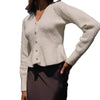 and Elegant Sweater Coat Autumn and Winter Design Sense Temperament Slim Short V-neck Women's Knitted Cardigan