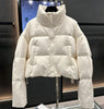 Women Thick Warm Cotton Short Jacket Rhinestones Winter Stand Collar Down Coat Shiny Crystal Cropped Puffer Parka Пуховики