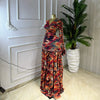 Women Print Ruffles Ball Gown Tiered Maxi Long Dress Fall Evening Birthday Vacation Holiday Party Dresses Vestidos