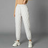 Women Winter Warm Down Cotton Pants Padded Quilted Trousers Elastic Waist Casual Trousers