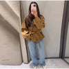 Elegant Suede Belt Women's Jacket Loose Full Sleeve Stand Collar Single Breasted Lace Up Jacket Female Autumn Coat