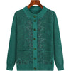 Middle Aged Mother Autumn Winter Retro Style Temperament Women Knitted Cardigan Sweater Jacket Elegant Loose Ladies Top