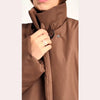 Women's Long Jackets Detachable Shawl Lace Up Waist Cinching Padded Coats Winter Lady Full Sleeve Solid Loose Coat Outerwear