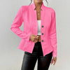 Autumn and Winter Woman Textured Button Front Blazer Stand Collar Long Sleeve Fit for Office and Casual Wear Suit Jacket