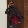 Casual Women Solid Loose Long Trench Coat with Belt Chic Stand Collar Double Breasted Oversize Long Jacket Autumn Outerwear