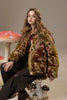 Women's Winter Down Jacket, Retro Floral Embroidery Stand Collar Puffer Coat, Romantic Thick Warm Padded Top