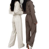 Suit Coat 2 Piece Set Women Blazer Jacket Straight Pants Ensemble Single Breasted Turn Down Collar Trousers Office Lady Outfits