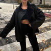 Winter Women's Black Faux Leather Jacket Warm Streetwear Outwear Solid Elegant Warmth PU Coat for Ladies Jackets Coat Tops
