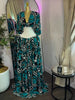 Women Dot Floral Printed Drawstring Ruched Batwing Half Sleeve Corset Maxi Dress Vacation Party Long Dresses Vestidos