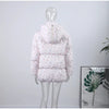 Printed Women's Winter Down Jacket With Hood Zipper Slim Long Sleeve Warm Thicken Quilted Padded Jackets Outerwears