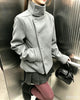 Street autumn/winter solid color women's turtleneck coat Y2K hip-hop retro Harajuku cute casual versatile women tops