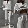 Women's Clothing Versatile Casual Sweatshirt Long-sleeved Pullover Tops Trousers Two-piece Set Womens Sport Outifits