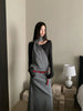 Wasteland Designer Long Dresses Women Winter Autumn Long Sleeve Maxi Dress Grey Khaki Knitted Dress Fall Clothes