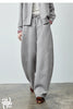 Women's Lazy Academy Soft American Curved Leg Trousers Autumn Paneled Design Pear Figure Shaping Pants