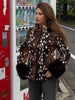 Leopard Printed Faux Fur Women's Coats Slim Lapel Single Breasted Full Sleeve Coat Autumn Winter Lady Warm Jackets