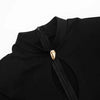Hollow Out Long Sleeve Sexy Mini Dress Women Gown Elegant Winter Half High Collar Metal Buckle Club Party Dresses