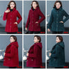 2026New Autumn Winter With Velvet Cotton-padded Jacket Women Mid-Aged Mother Hooded Floral Plus Velvet Warm Parkas Coat Female