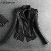 Leather Women's Jacket Autumn Korean Short Slim Bomber PU Jackets Female Zipper Windbreaker Blazer for Women Streetwear