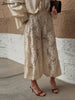 Loose Fit Lace Pants Women's Elastic High Waist Lounge Trousers Spring Lady Bohemian Casual Bottoms