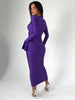 Elegant Hollow Out Sexy Maxi Dress For Women Spring V Neck Long Flare Sleeve Bodycon Club Party Evening Dress