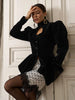 Elegant Black Women's Jacket Stand Collar Hollow Out Full Sleeve Waist-Closed Lady Coats Spring Chic Female Streetwear