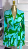 Women Tie Dye Print Flare Long Sleeve V-neck Sashes Ruffle Mini Dress Elegant Sexy Vacation Party Birthday Dresses