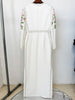 High Street Designer Party Vestido Women's Long Sleeve Beaded Maxi Long Dress