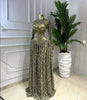 Women Print O-neck Long Sleeve Pleated Long Maxi Dress Spring Evening Party Birthday Vacation Dresses Vestidos