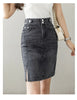 Autumn Plus Size Skirt For Women High Waist Large Size Slit Black Or Blue Jeans Skirts Korean Slim Jupe Femme