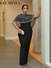 Women Short Cloak Sleeve Rhinestone Bodycon Long Dress Fall Vacation Evening Birthday Night Party Vestidos Sexy Dresses