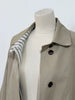 Retro Patchwork Stripes Women's Mid-Length Polo Collar Single-Button Coat Spring Korean Style Oversize Coats