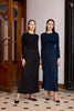Women Autumn and Winter Crinkle Dress Knitting Patchwork Elegant Lady Maxi Dress