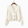 Simple Elegant Office Coat V Neck Twist Cardigan Short Sweater Loose Women Korean Style Retro Jackets Autumn Winter Clothing