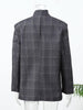 Women Irregular Plaid Blazer Jacket Stand Collar Full Sleeve Split Loose Short Jackets Lady Daily Commute Outwears