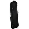 Elegant Split Turtleneck Sexy Maxi Dress Women Gown One-shoulder High Waist Bodycon Solid Club Party Long Dress 2626
