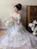 Handmade Women Green Beaded Lace Formal Dress Regency Empire Waist Lolita Gown French Elegant Party Outfit Chic Retro