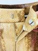 High Street Designer Suit Set Women's Snake Skin Patterned Leather Jacket Flare Pants Set