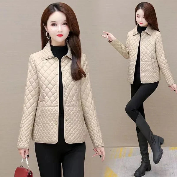 Autumn Winter Middle-aged Mother's Women Parkas Short Down Cotton Jacket Female Thin Loose Cotton Padded Parka Outwear