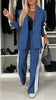 Female Office Blazer 2 Piece Sets Autumn And Winter Long Sleeves Suit Women's Suit Pimp Stitching Pants Pocket Suit